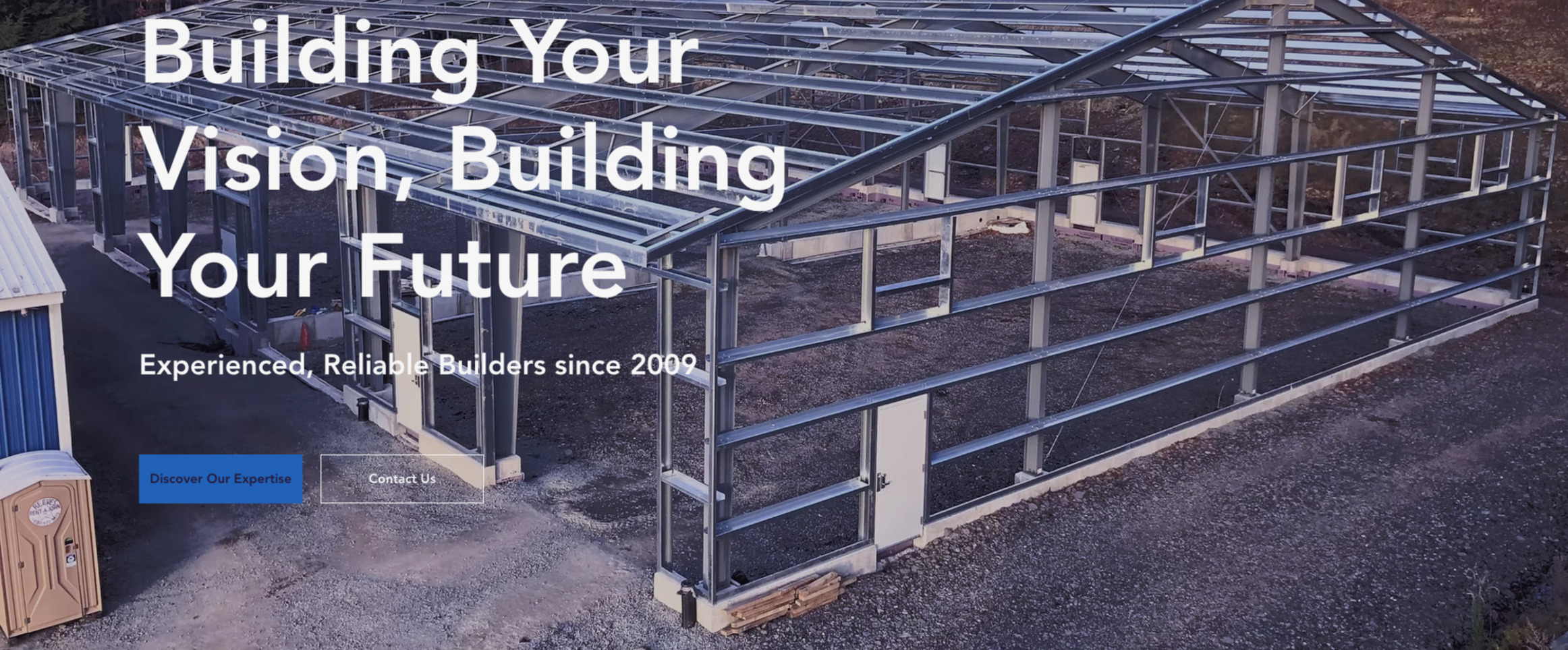 Commercial steel building frame